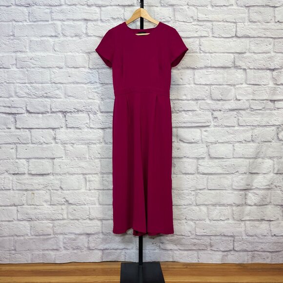 J Crew Raspberry Red Wide Leg Jumpsuit - Picture 1 of 5